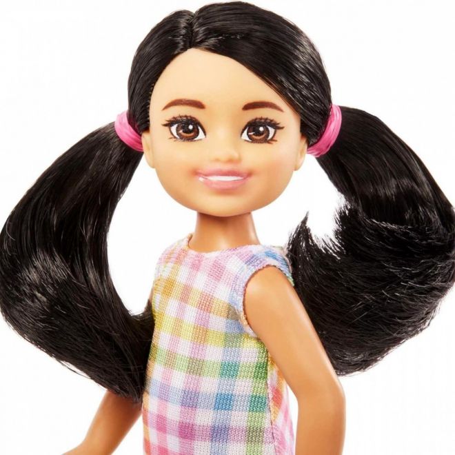 Kostkované šaty pro panenku Barbie Chelsea