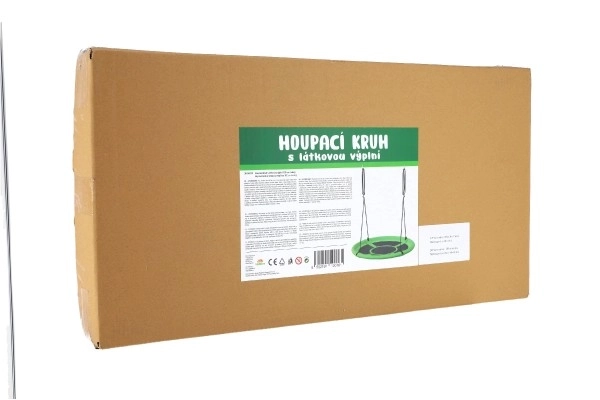 Houpací kruh 100 cm látková výplň v krabici 73x37x7cm – Zelený