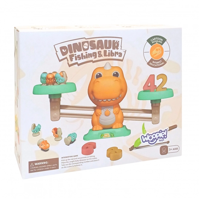 Dinosaurus s váhou a hrou rybaření