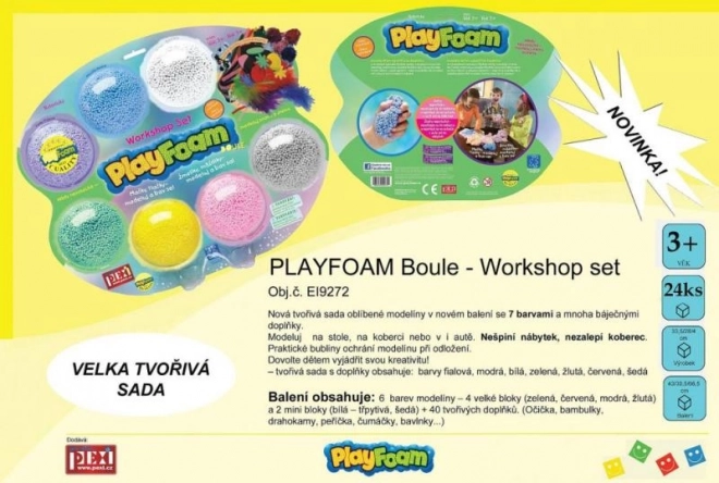 PlayFoam® Modelína/Plastelína kuličková s doplňky 7 barev