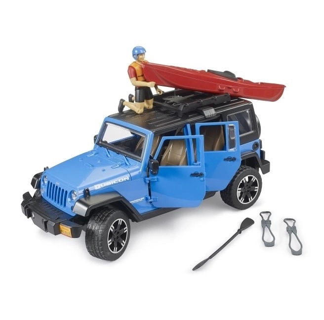 Bruder Jeep Wrangler Rubicon s kajakem a figurkou 1:16