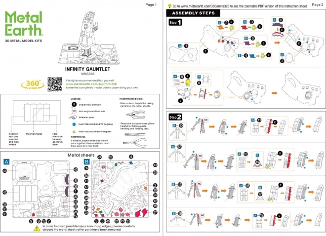 METAL EARTH 3D puzzle Avengers: Rukavice nekonečna