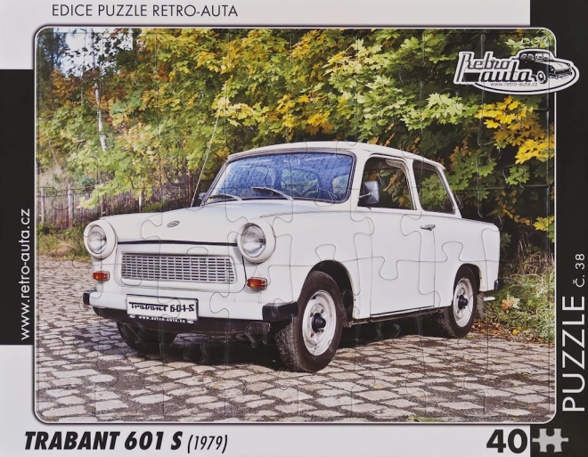 RETRO-AUTA Puzzle č.38 Trabant 601 S (1979) 40 dílků