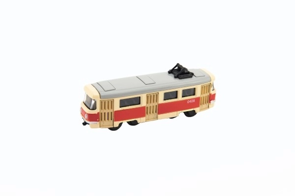 Tramvaj Tatra T3 česká kovová retro 8cm v krabičce 10,5x5x5cm