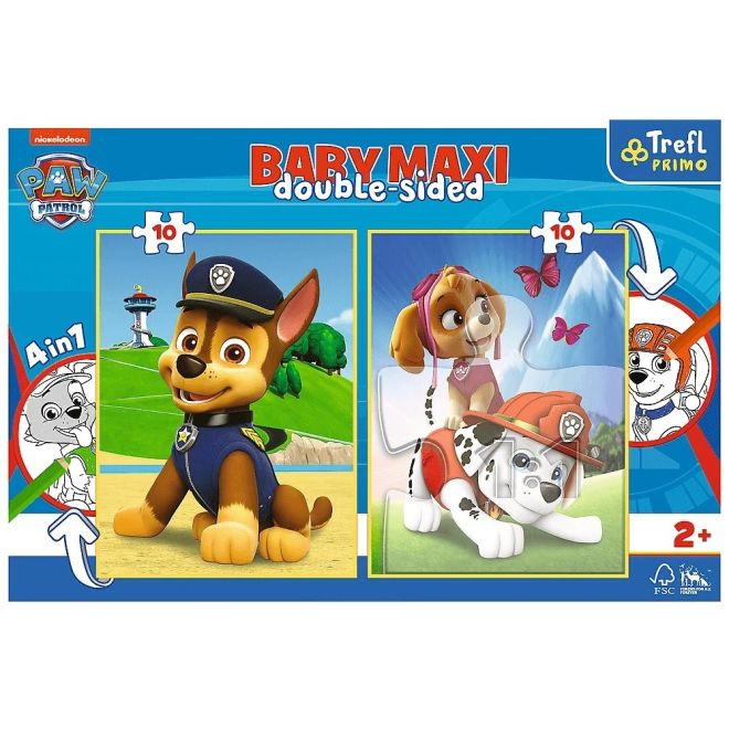 Baby MAXI 2x10 dílků puzzle Paw Patrol team