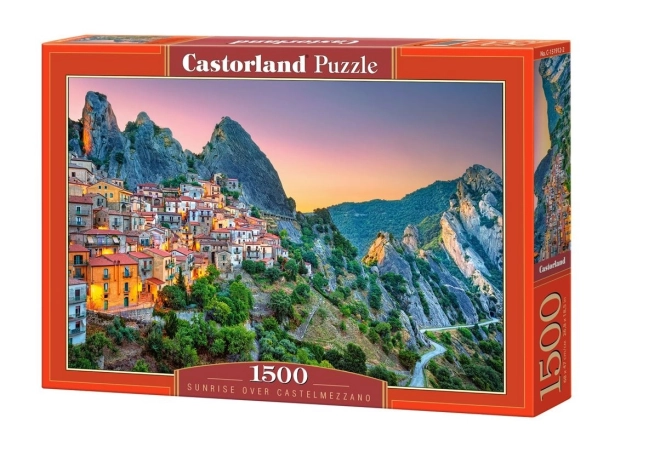 Puzzle 1500 dílků Castorland – Východ slunce nad Castelmezzano