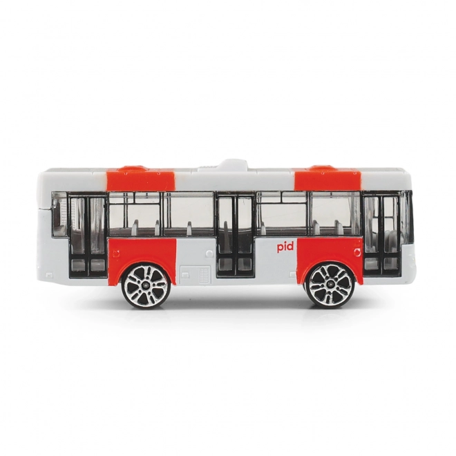 Kovový autobus PID Praha červený
