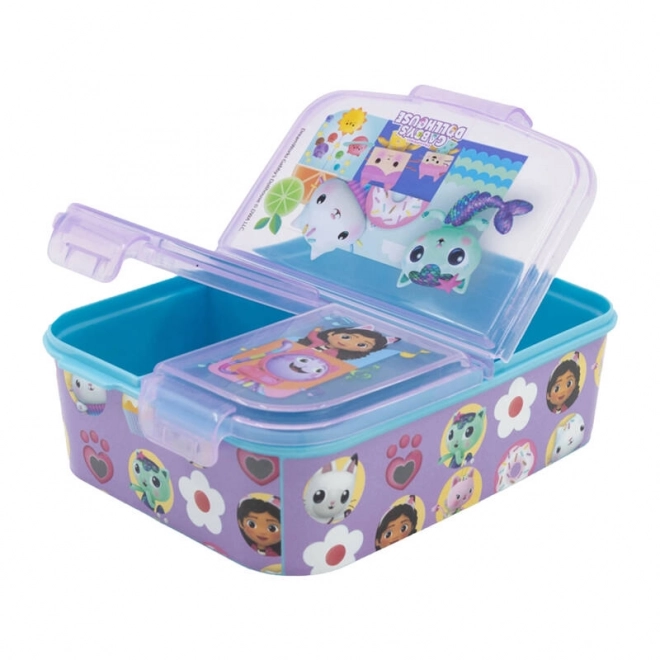 Box na oběd pro děti STOR 21220 3 přihrádky Gabby's Dollhouse (fialový)
