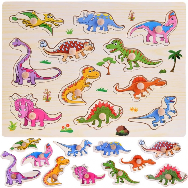 Dřevěné puzzle dinosauři