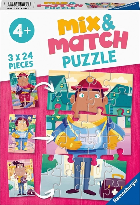 RAVENSBURGER Puzzle Mix&Match: Moje oblíbené povolání 3x24 dílků