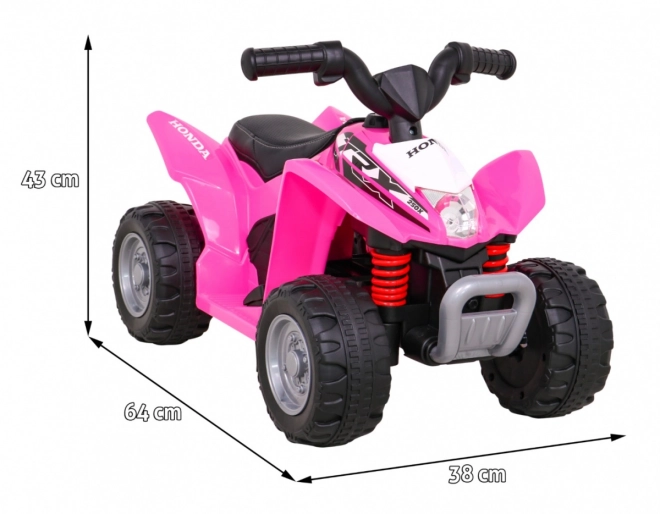 Čtyřkolka Honda 250X TRX s baterií + klakson + LED + eko kůže – Růžová
