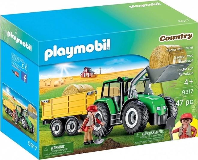 Sada figurek země 9317 Traktor s přívěsem