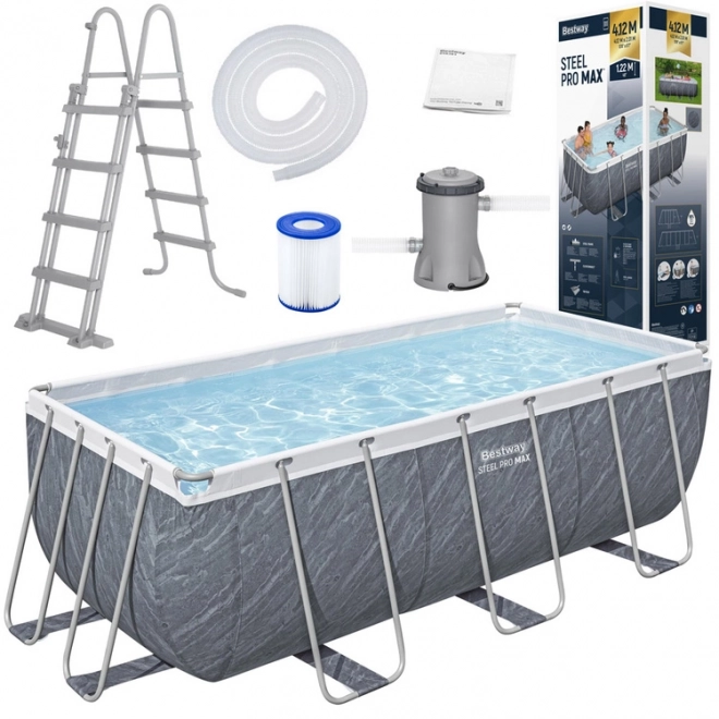 Bazén bestway power steel ratan 412x201x122 cm