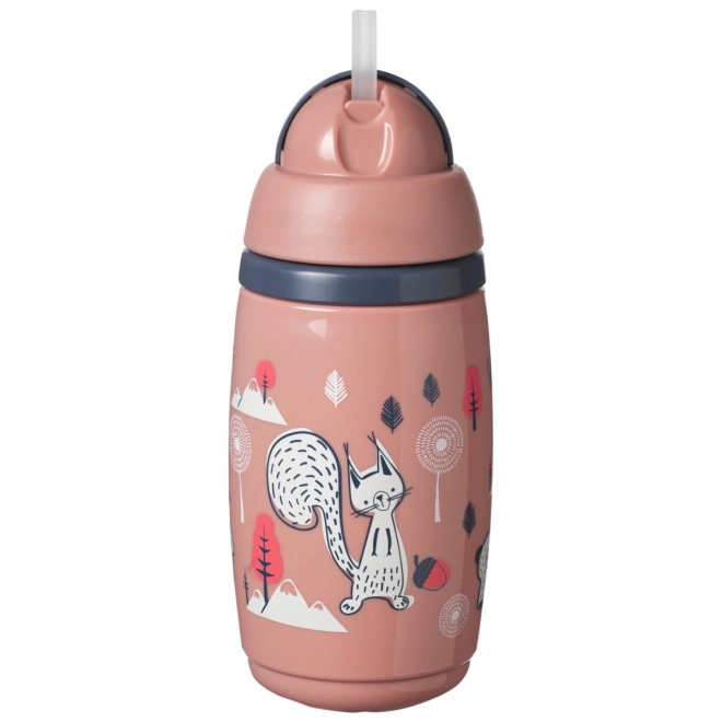 TOMMEE TIPPEE Láhev s brčkem 266 ml růžová