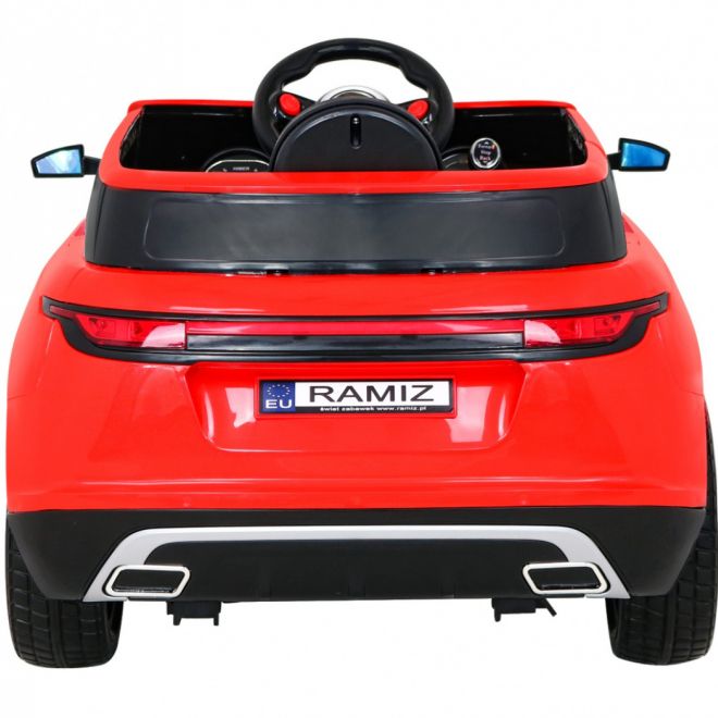 Super-S bateriové auto pro děti Červené + Dálkové ovládání + Pomalý start + EVA kola + Zvuky Světla