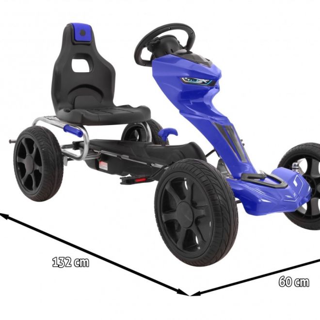 Grand Ride šlapací motokára pro děti 3+ Modrá + EVA kola + Nastavitelné sedadlo + Ruční brzda