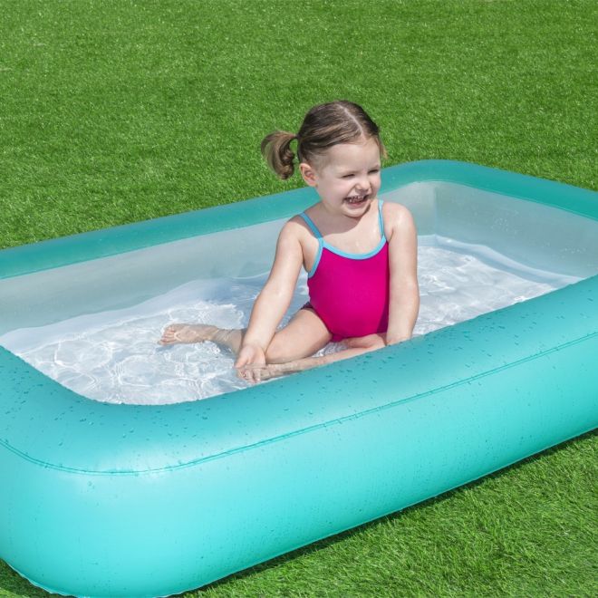 BESTWAY Obdélníkový dětský nafukovací bazén 2+ 165x104x25cm + nafukovací dno