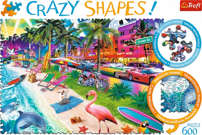 TREFL Crazy Shapes puzzle Pláž Miami 600 dílků