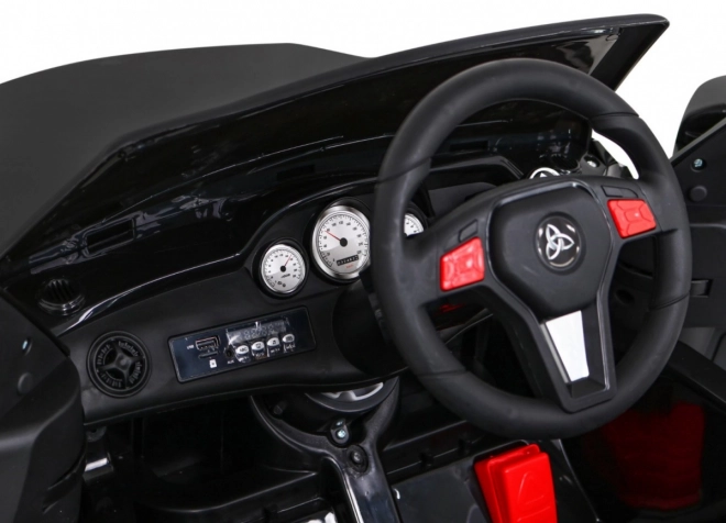 Dětské autíčko City Rider černé + Dálkové ovládání + Nastavení volantu + Pomalý start + MP3 USB + LED dioda