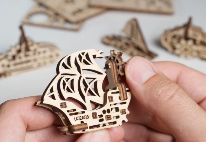 Ugears 3D puzzle - Mini sada lodě