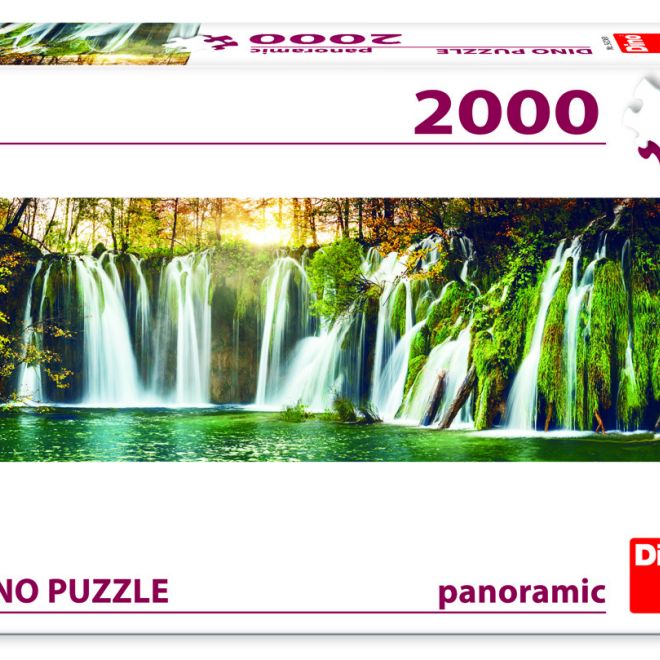 Puzzle 2000 dílků panoramic Plitvické vodopády
