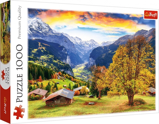 Puzzle Malebná alpská vesnička 1000 dílků