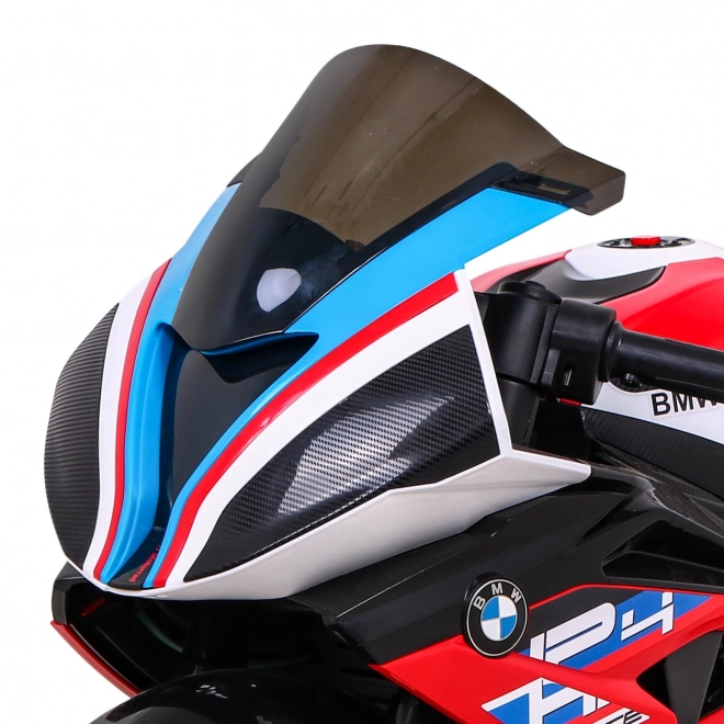 Dětská bateriová motorka BMW HP4 Červená + pomocná kola + pomalý start + EVA + MP3 LED