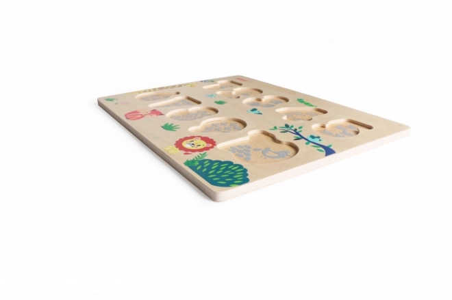 Dřevěné puzzle s čísly Barevné