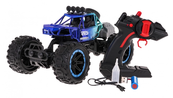 REAL ROCK Crawler s funkcí kouře R/C modrý