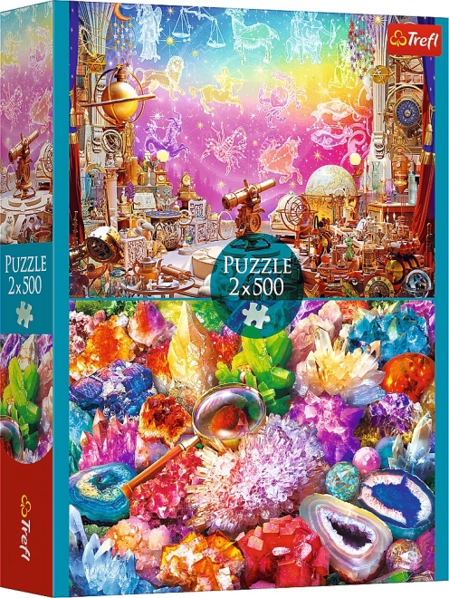 Puzzle 2x500 prvků vesmír a krystaly