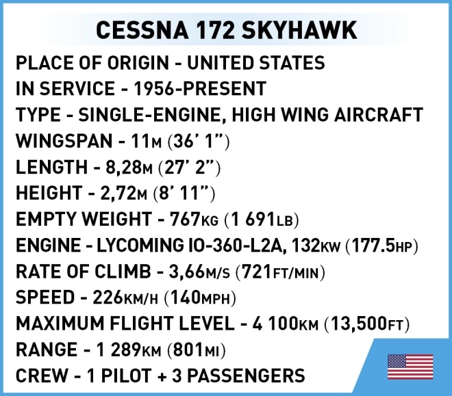 Cobi Cessna 172 Skyhawk 160 bricks white