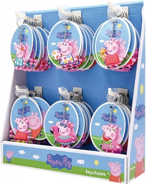 Klíčenka/Přívěsek 3D Prasátko Peppa/Peppa pig guma 10 cm na kartě