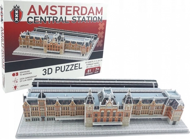 3D puzzle Hlavní nádraží v Amsterdamu 81 dílků