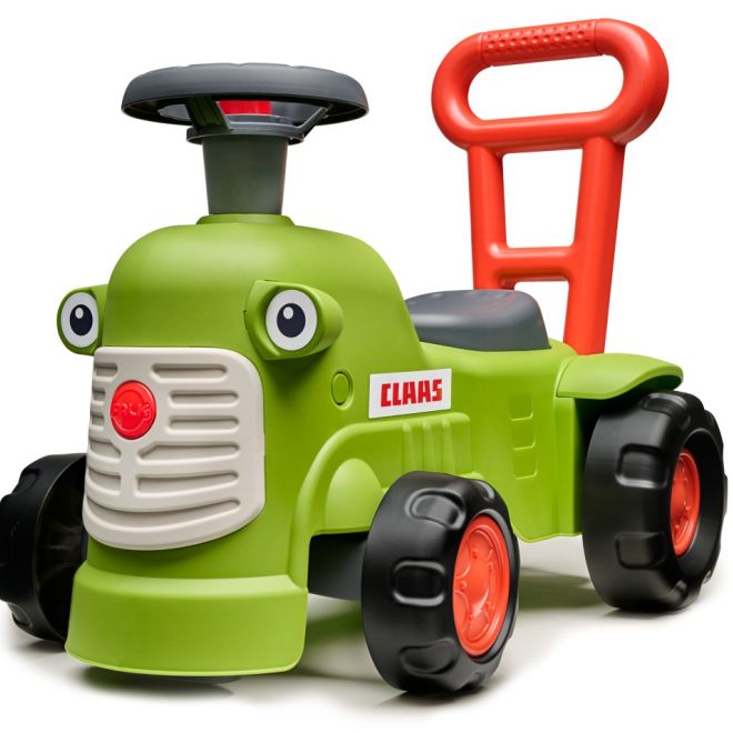 Odstrkovadlo – traktor Claas světle zelený s volantem