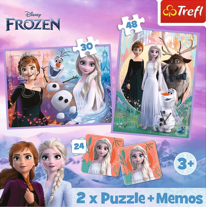 TREFL Sada 3v1 Ledové království 2 (2x puzzle + pexeso)