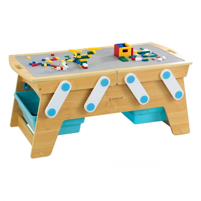 KidKraft Stůl na stavění s boxy a stavebnicí