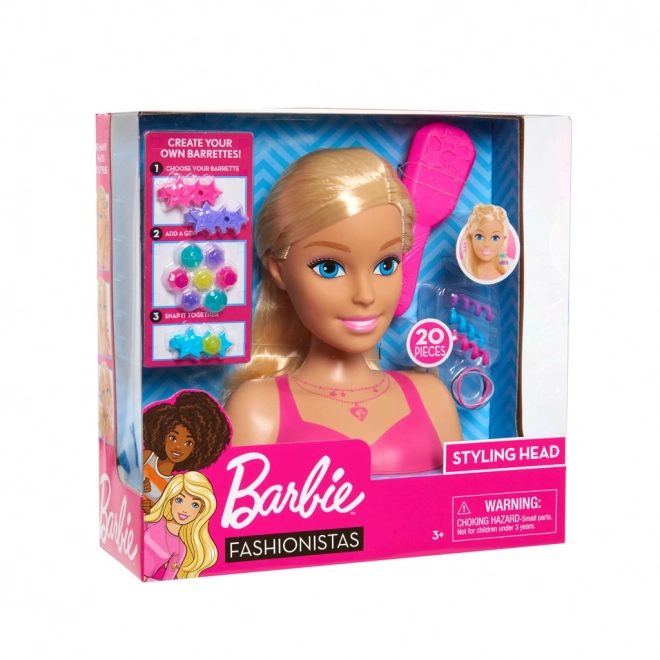 Barbie česací hlava - blonďatá