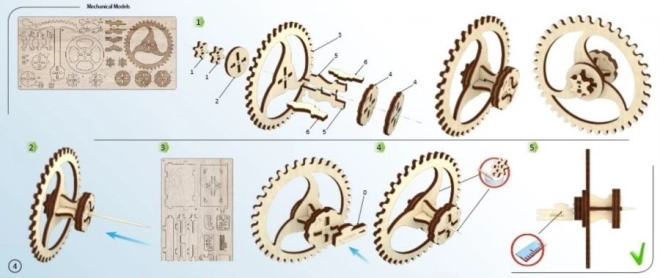 Ugears 3D puzzle - Mechanická krabička 61 dílků