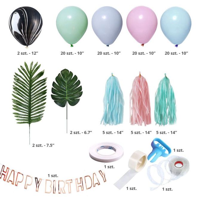 Barevná sada dekorací narozeninové balónky