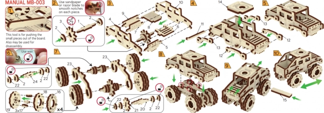 Wooden City 3D puzzle Superfast Monster Truck č.2