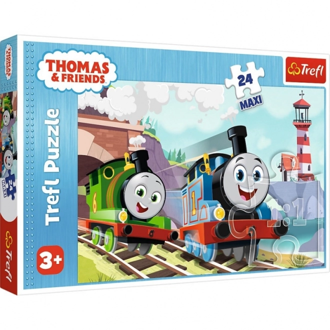 Puzzle 24 Maxi Tom a Percy na kolejích Tomáš a přátelé