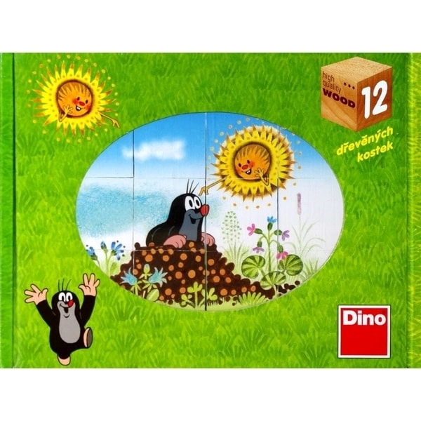 Dřevěné obrázkové kostky Krtkův rok
