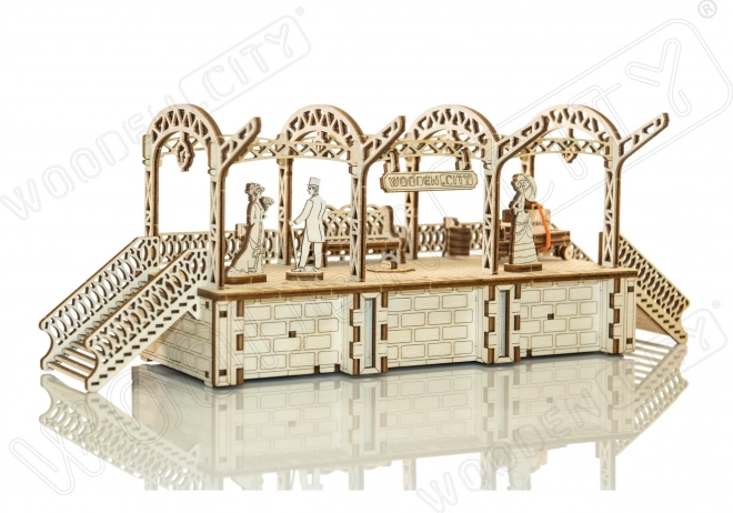 WOODEN CITY 3D puzzle Železniční stanice 175 dílů