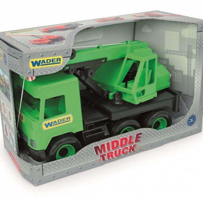 Zelený jeřáb Middle Truck 38 cm v kartonové krabici