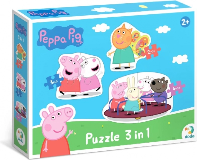 DODO Puzzle Prasátko Peppa: Kamarádi 3v1 (2,3,4 dílků)