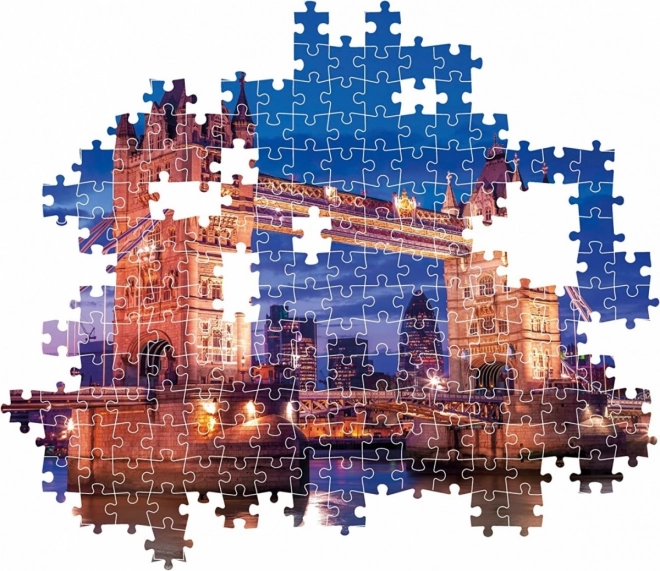 Puzzle 1000 dílků Kompaktní Tower Bridge v noci