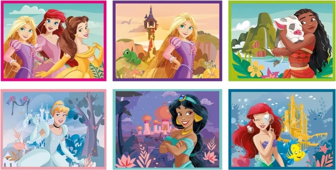 CLEMENTONI Obrázkové kostky Disney princezny, 12 kostek