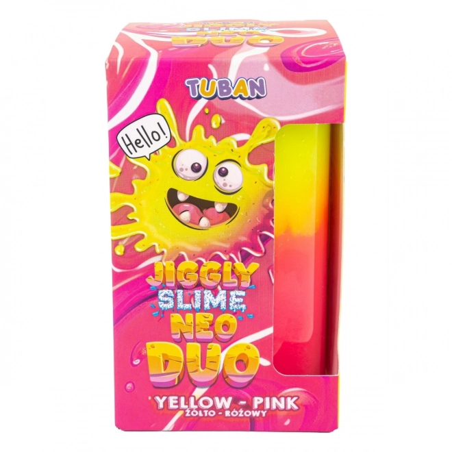 Jiggly Neo Duo slizká hmota žluto-růžová