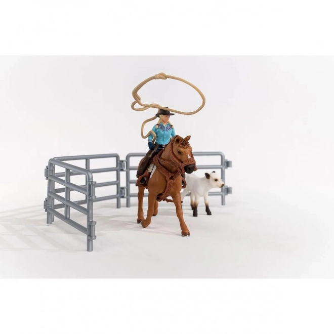 Sada figurek Cowgirl a Lasso Catcher ze světa Farm World