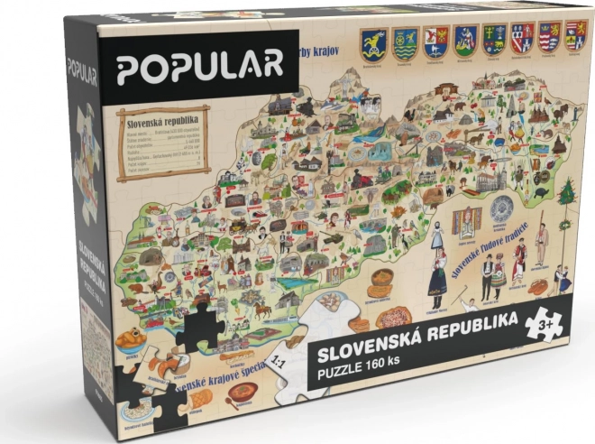 Popular Puzzle Mapa Slovenska 160 dílků